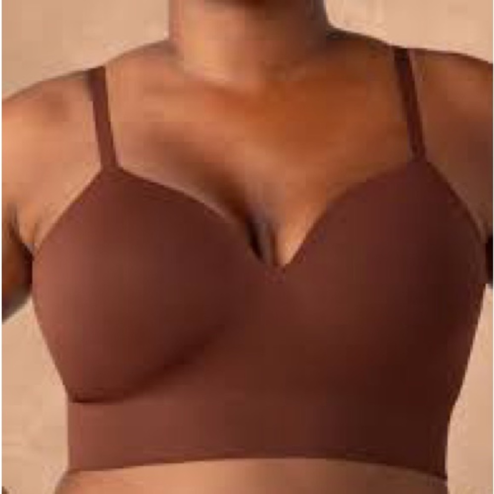 Truekind Womens Wireless Shaping Bra Brown Supportive Comfort NWOT